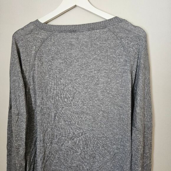 Danskin Sweater Gray Knit Crewneck Zippers Lightweight Casual Comfy Athleisure - Picture 6 of 11